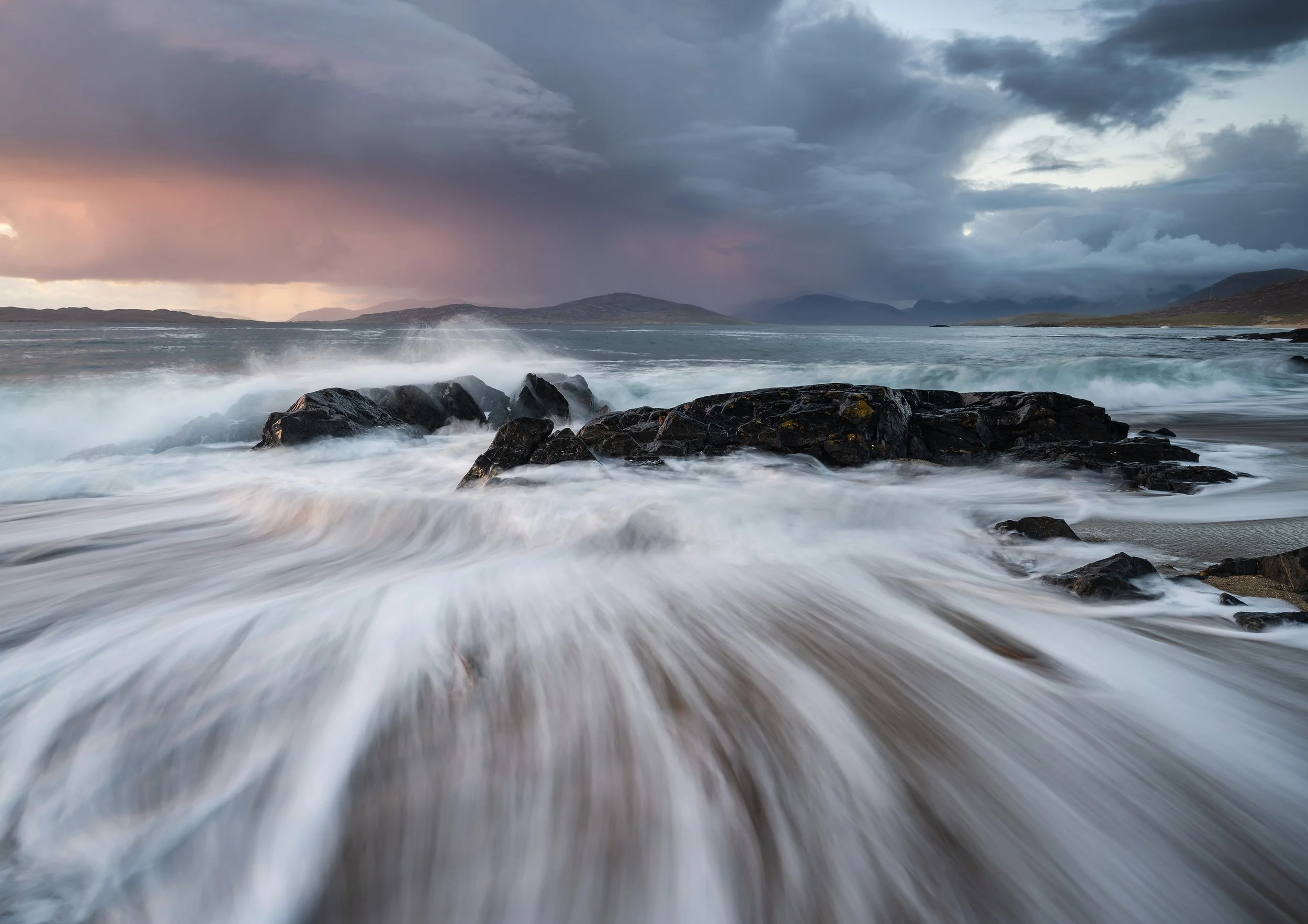 Small Beach - Isle of Harris. Long exposure photography during sunset