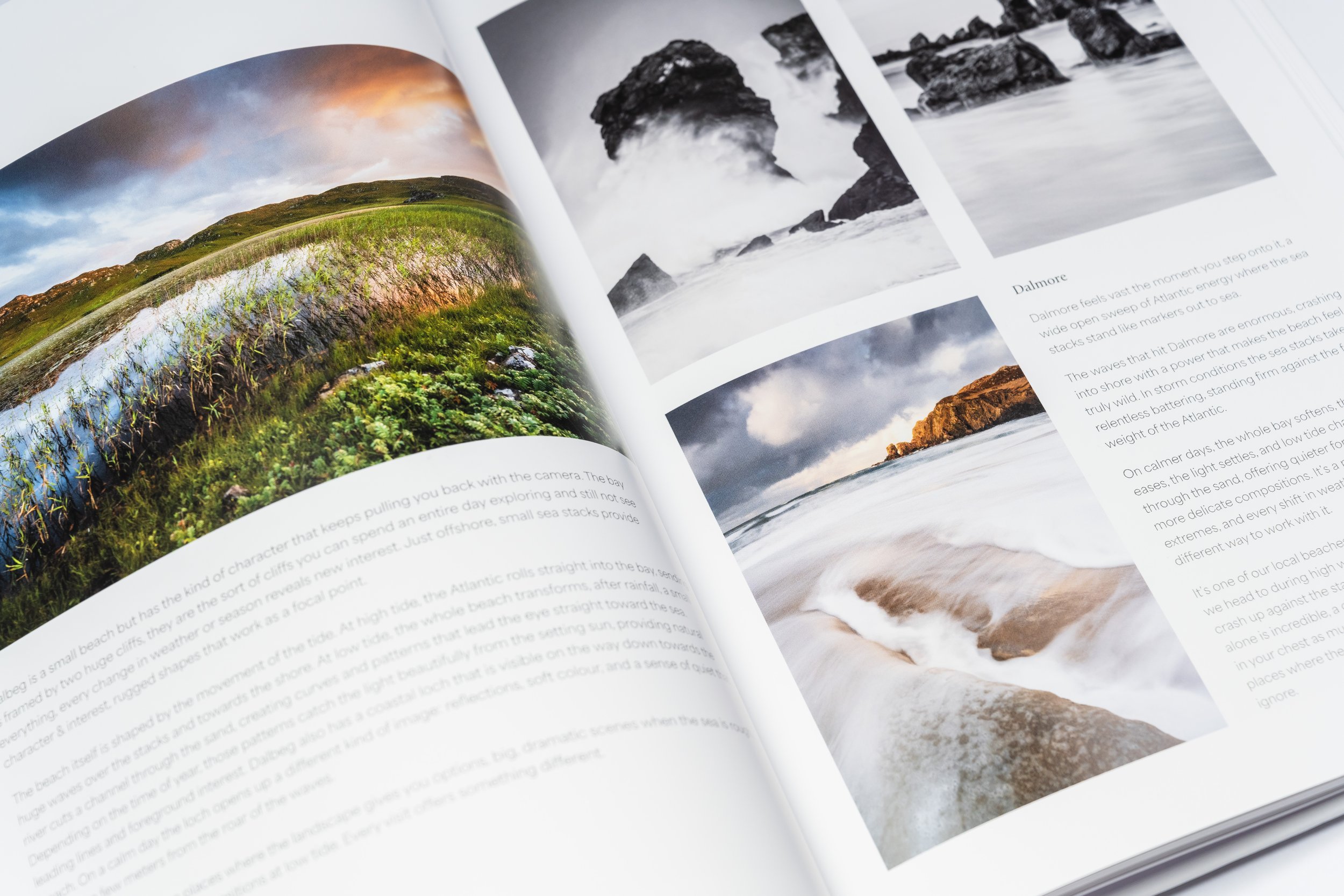 Inner page with a Harris & Lewis landscape or seascape from the Outer Hebrides collection.