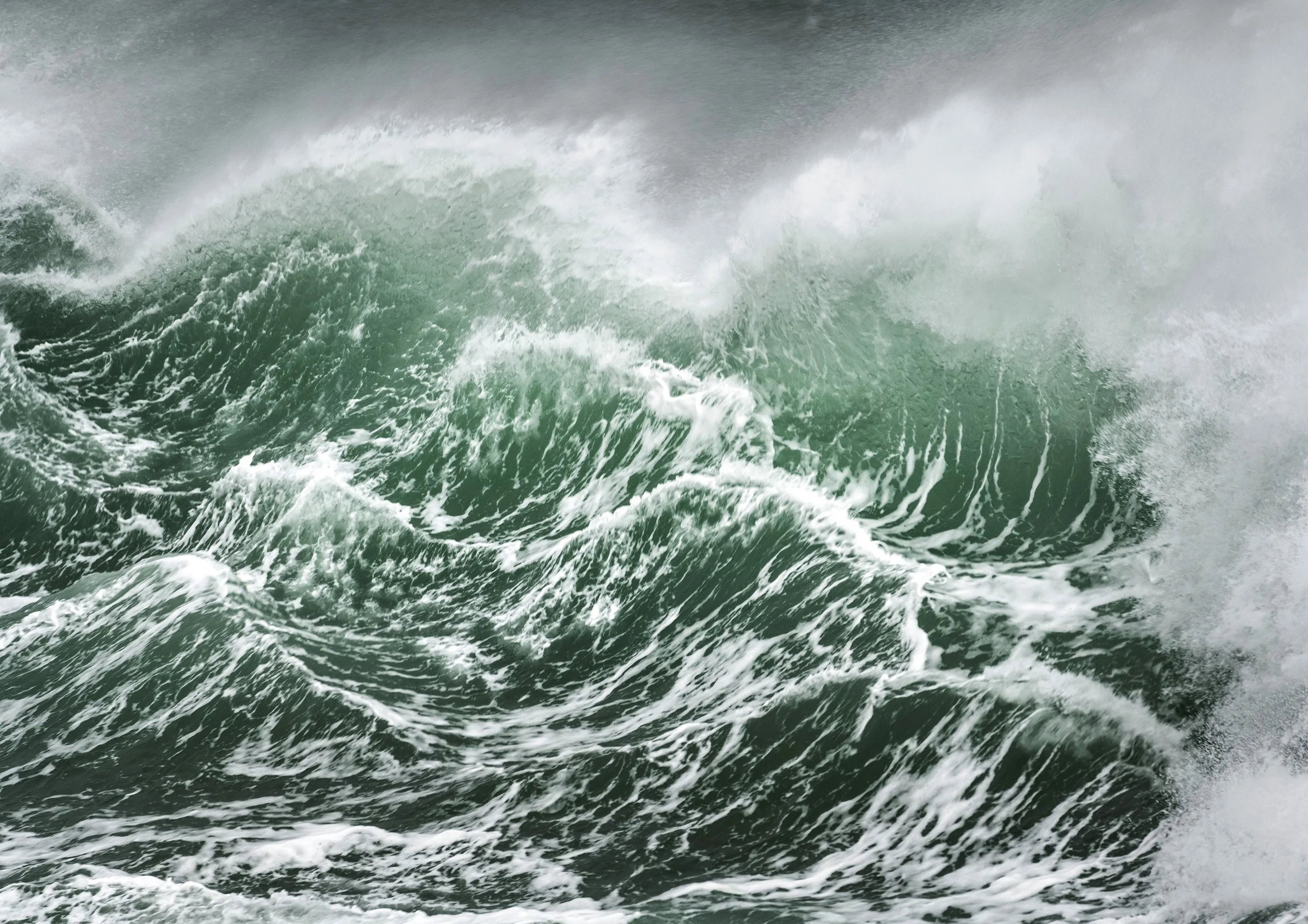 Isle of Lewis Seascape Photography Outer Hebrides, Green storm wave tiled Emerald Fury