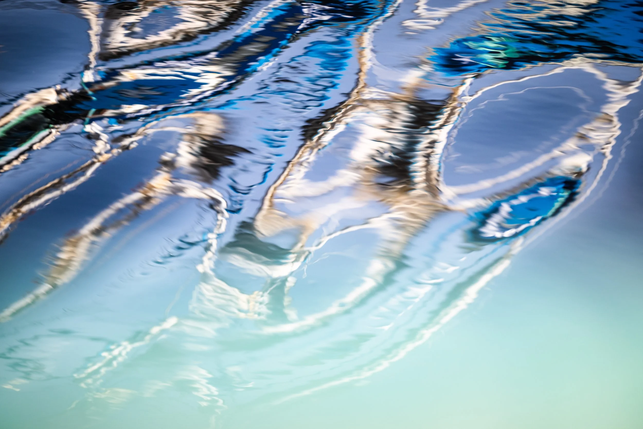 Abstract Fishing Boat Reflections