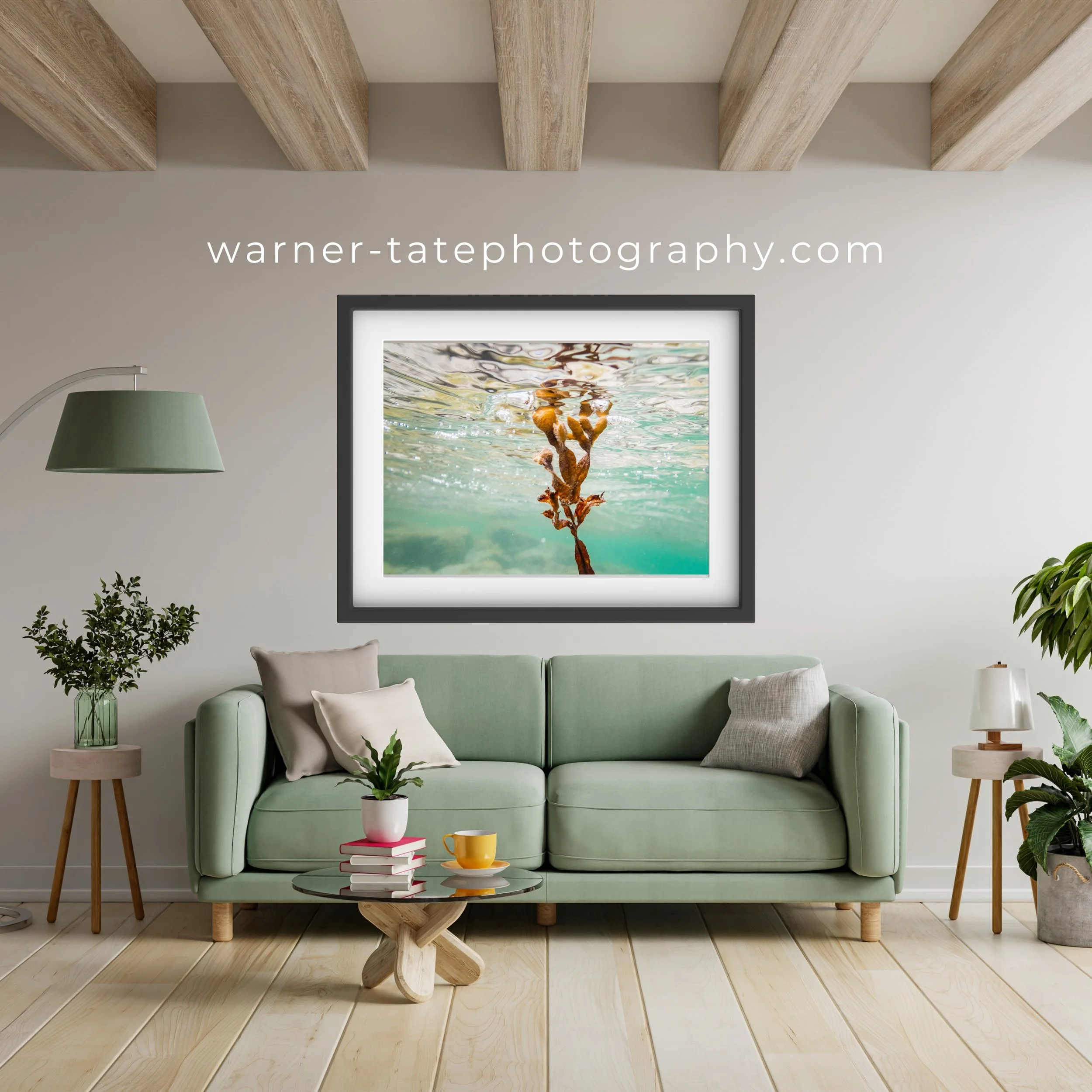 Framed fine‑art print of ‘Beneath the Surface’ displayed on a wall.