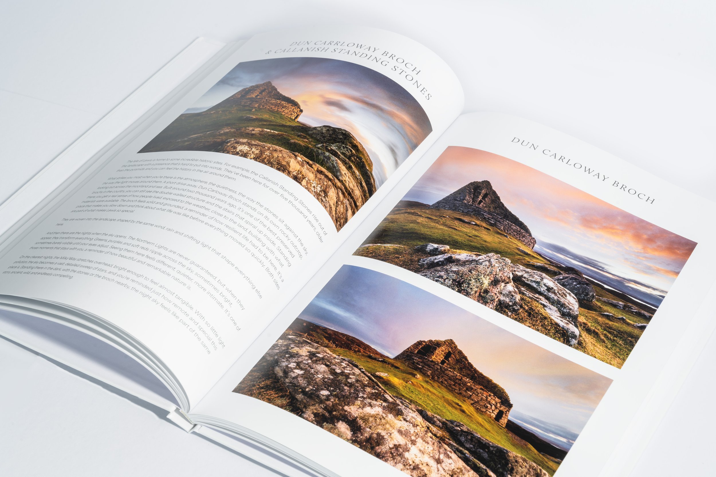 Inner page with a landscape or seascape photograph from the Harris & Lewis collection.