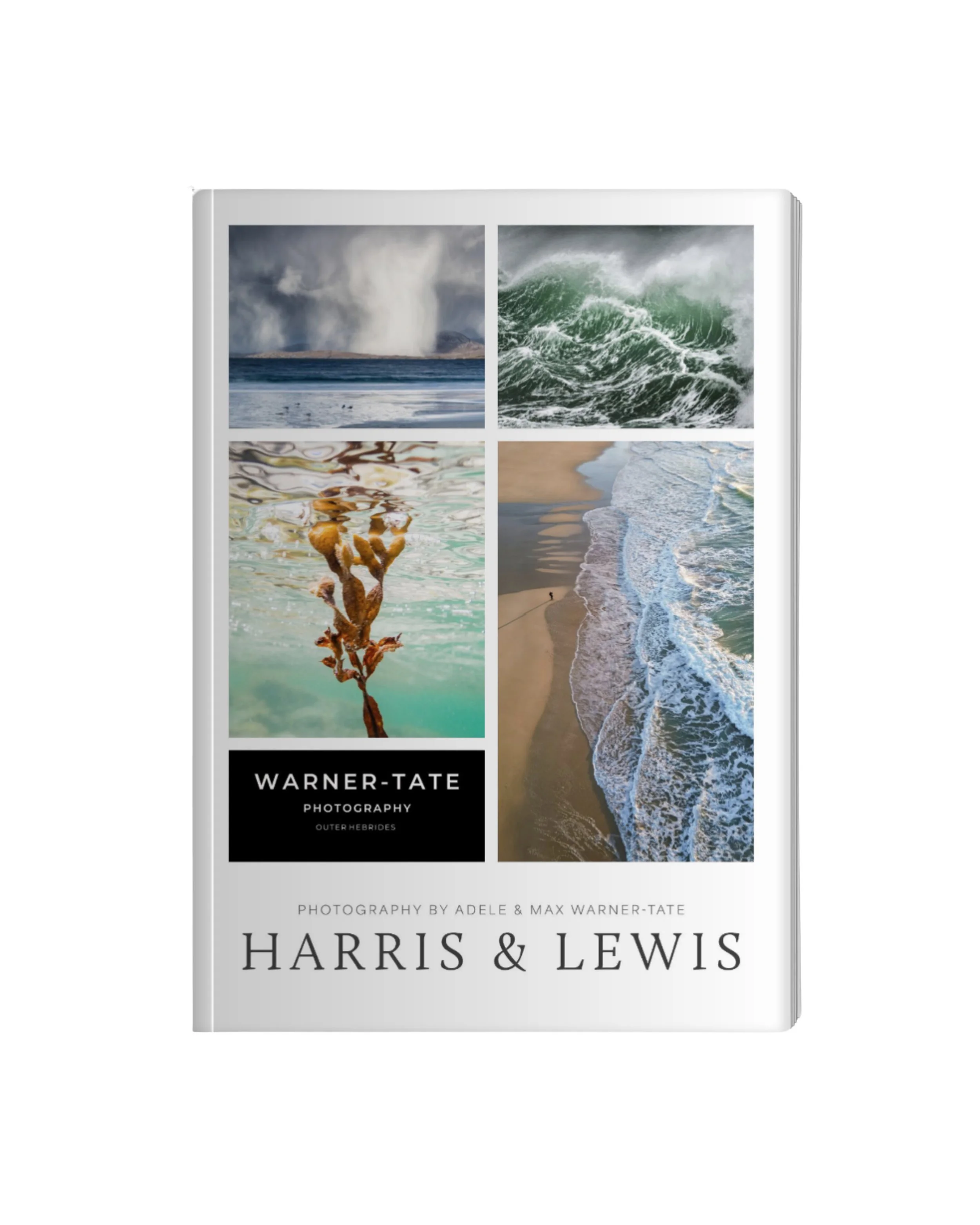 Front cover of the 2026 Harris & Lewis Outer Hebrides photography book, featuring Hebridean seascapes and Scottish coastal landscape photography in a hardback fine‑art edition.