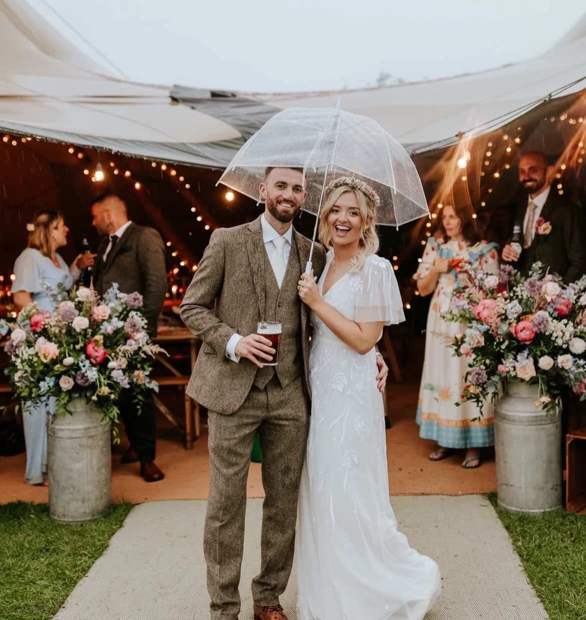 Congratulations to Haz &amp; Andrew who married this weekend near Brecon - up there with my favourite places in the world 🌸 I made this crown for Haz in a mix of lovely pastels and doesn&rsquo;t she look just gorgeous in it !
.
Thank you so much @ha