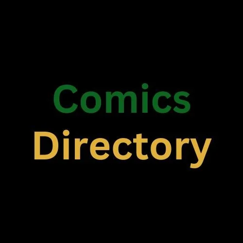 Black background with green and yellow text reading 'Comics Directory'.