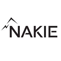 Nakie logo with stylized mountain peak above the brand name.