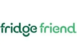 Logo with the words 'fridge friend' in lowercase green letters.