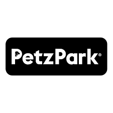 PetzPark logo in black and white with white text on a black background
