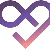 Michael Minas Youtube logo A stylized infinity symbol in purple with a gradient, formed into a heart shape.