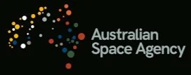 Logo of the Australian Space Agency with a circular pattern of colorful dots.
