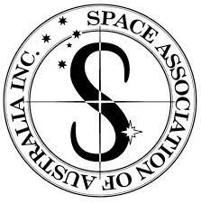 Logo of the Space Association of the Australasia Inc. featuring a large 'S' with a star and orbital design