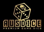 Logo for Audice premium game dice featuring a six-sided die.
