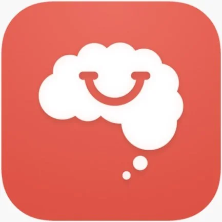 App icon featuring a smiling white cloud with a thought bubble on a red background.