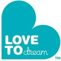 Heart-shaped graphic with the text 'LOVE TO dream' inside it.