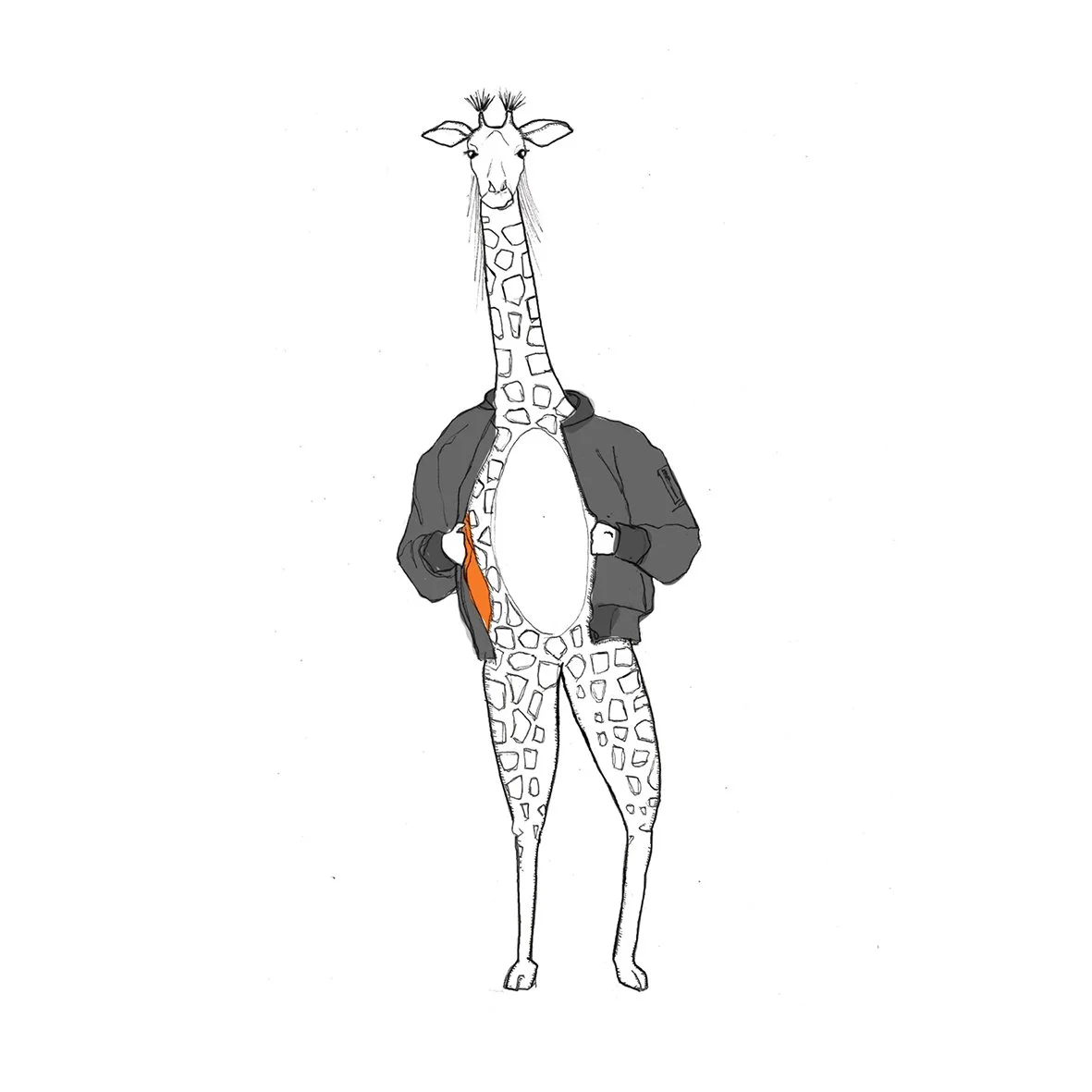 Giraffe/ Bomberjacke