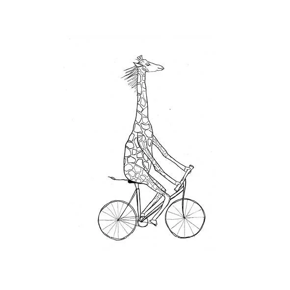 Giraffe Fahrrad temporäres tattoo Abziehtattoo Faketattoo Tiertattoo Kindertattoo