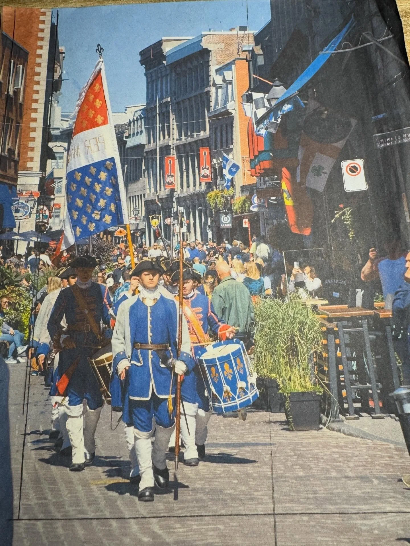 Summer in &ldquo;Vieux Montr&eacute;al&rdquo; can be a colorful and celebratory occasion including this historical reenactment along the Rue de Notre Dame. Music and aromas from the many cafes, the period architecture, and the promise of the &ldquo;b