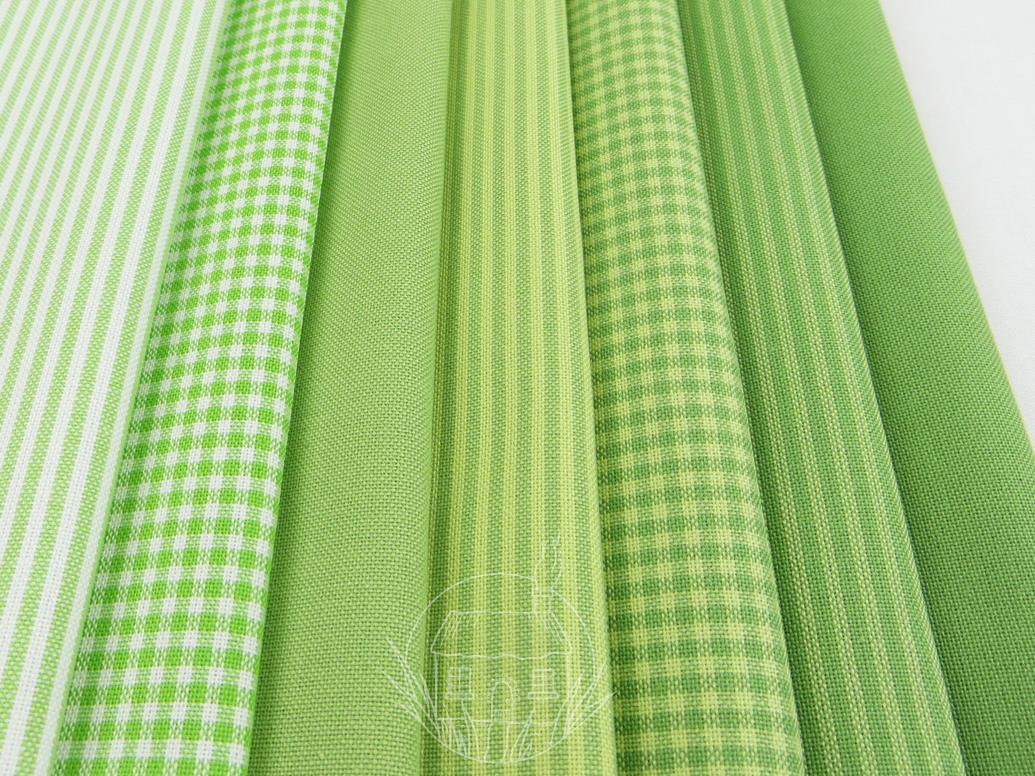 Green  Westfalenstoffe Eighth and Quarter Bundles of 7