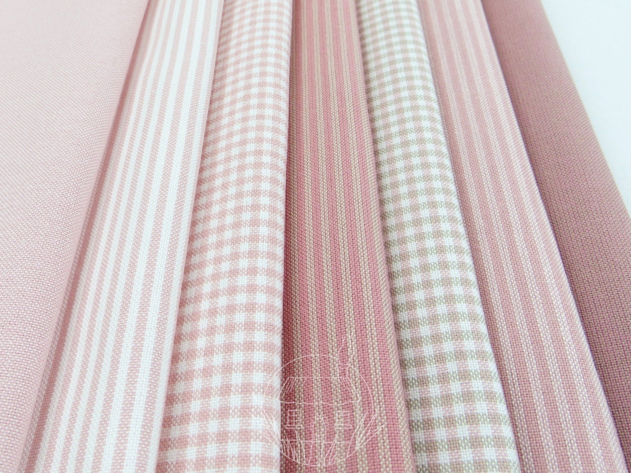 Peachy Pink Westfalenstoffe Eighth and Quarter Bundles of 7