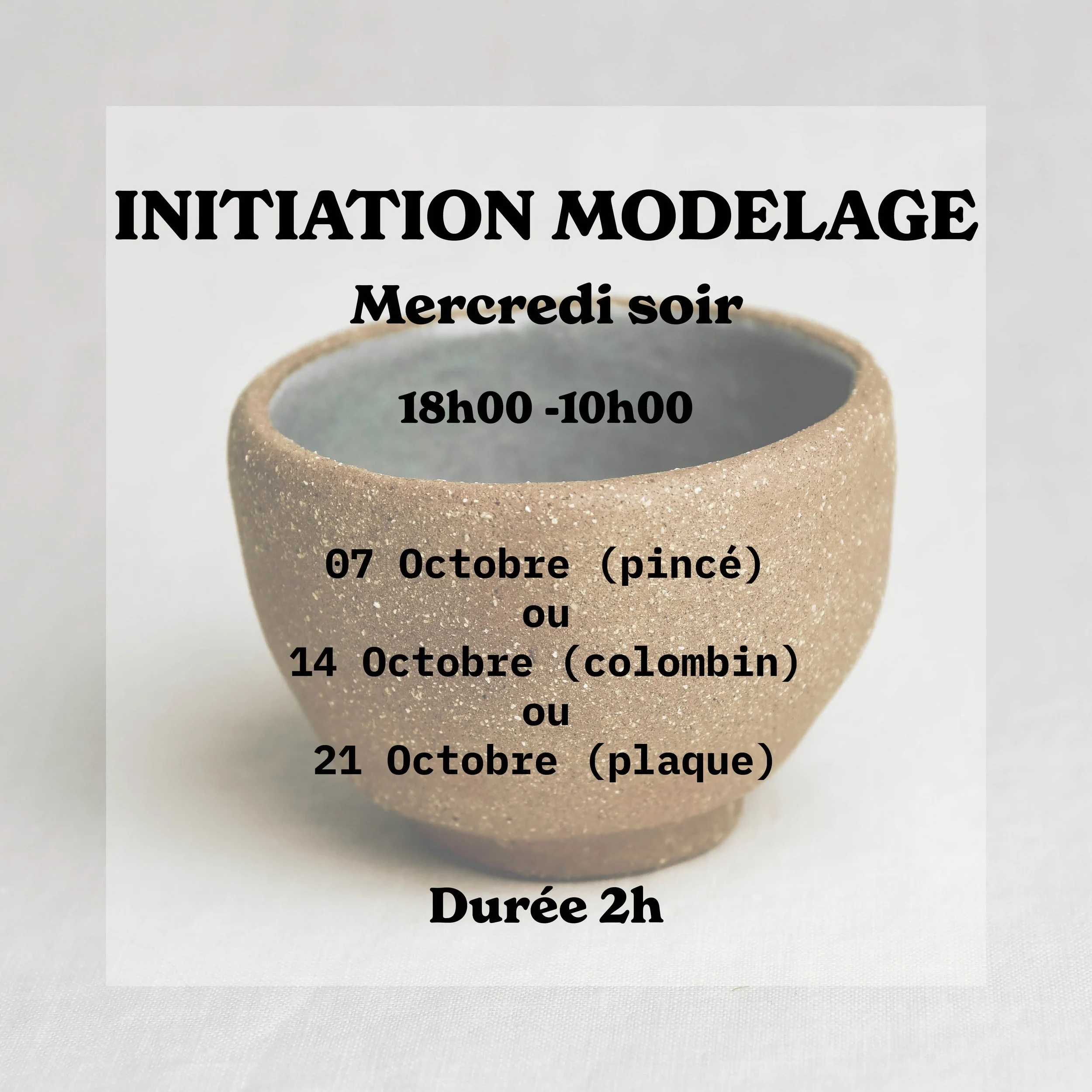 Initiation au modelage en soirée