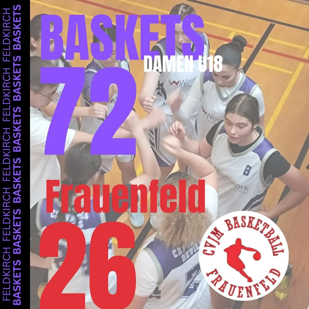Starker Saisonauftakt unserer Damen U18!
Unser Damen U18-Team, startete mit einem klaren 72:26-Sieg gegen das Team aus Frauenfeld in die neue Saison.
Die M&auml;dels spielten souver&auml;n auf, auch wenn noch Luft nach oben bleibt. Besonders erfreuli