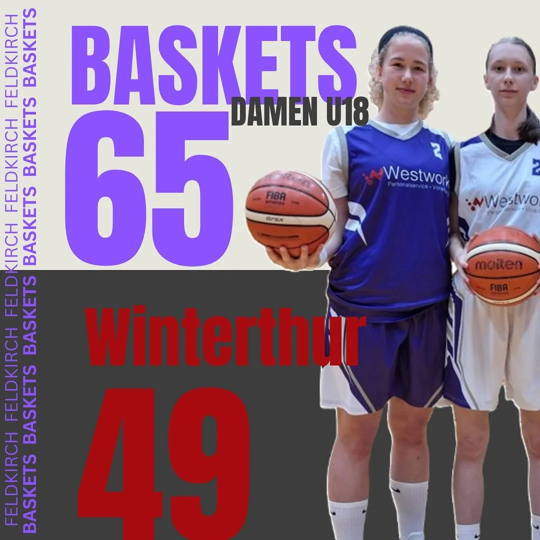 U18 Damen &ndash; Zweiter Sieg in Folge!
Unsere Baskets holen sich auch im zweiten Saisonspiel den Sieg &ndash; diesmal gegen Winterthur.
Von Beginn an gaben unsere M&auml;dels den Ton an und entschieden alle vier Viertel f&uuml;r sich.
Alle Spieleri