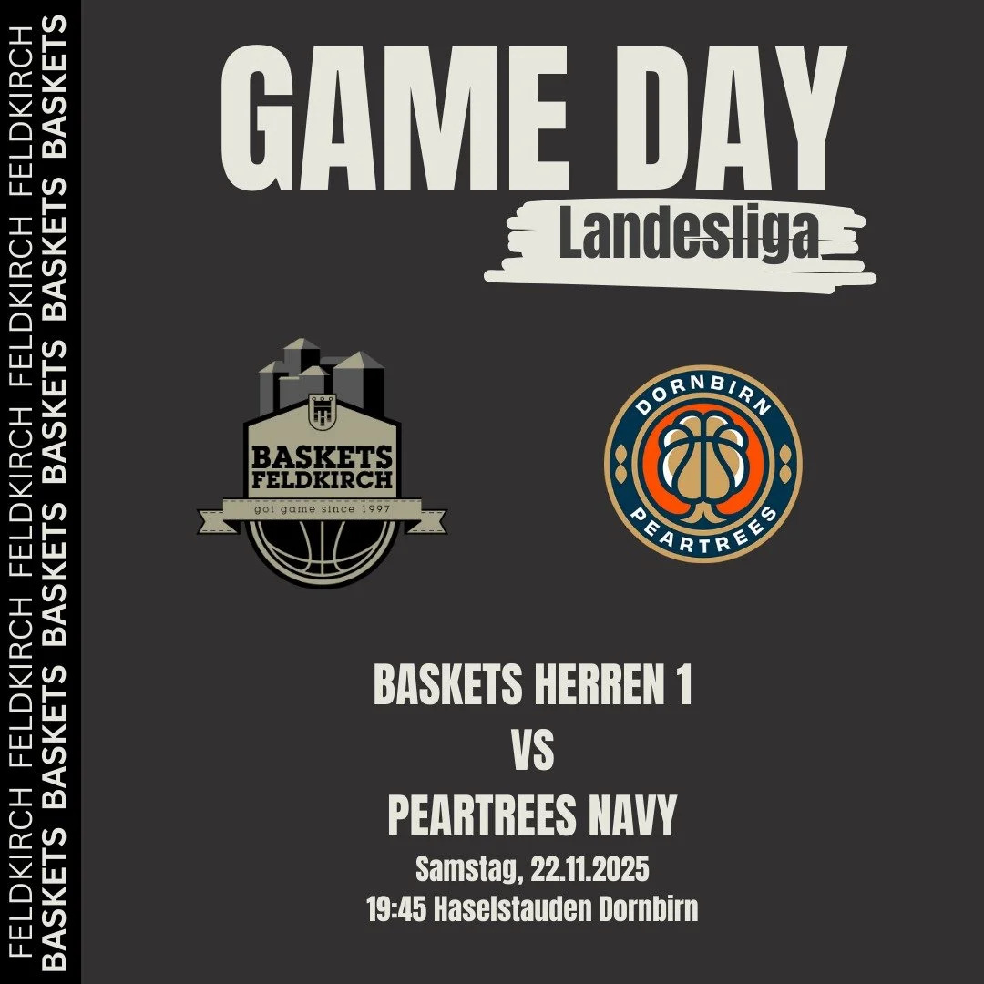 Morgen starten unsere Herren 1 in die neue Landesliga-Saison! 
Gegner zum Auftakt: Peartrees Dornbirn Navy. Wir sind gespannt auf das neu formierte Team von Coach Toni &ndash; ein vielversprechender Mix aus erfahrenen Spielern und jungen Talenten. Ko