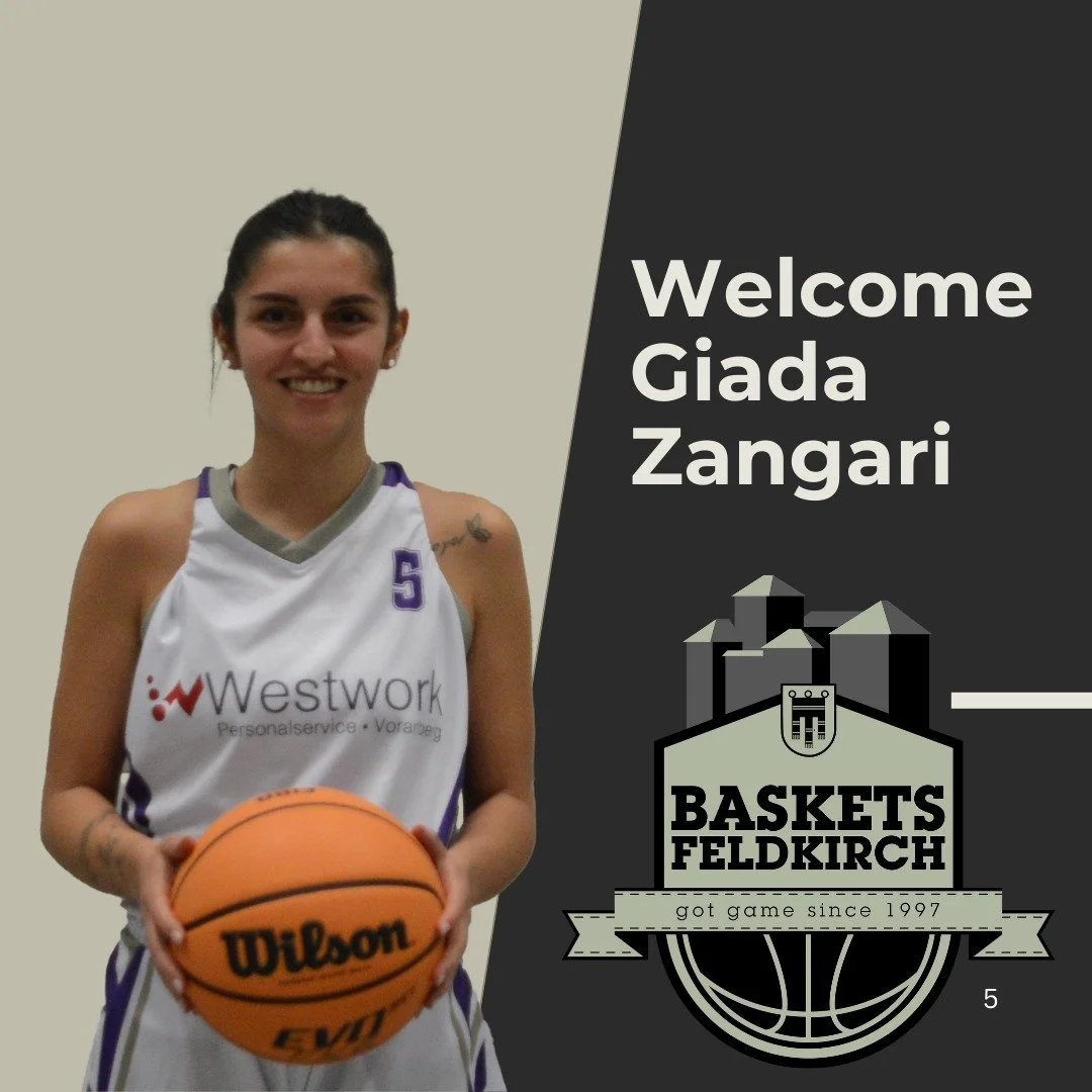 Wir freuen uns riesig, einen weiteren Neuzugang, Giada Zangari bei der Damenmannschaft der Feldkirch Baskets begr&uuml;&szlig;en zu d&uuml;rfen! 
Giada bringt wertvolle Erfahrung aus der italienischen Serie A2 mit und wird bei uns die Schl&uuml;sselp