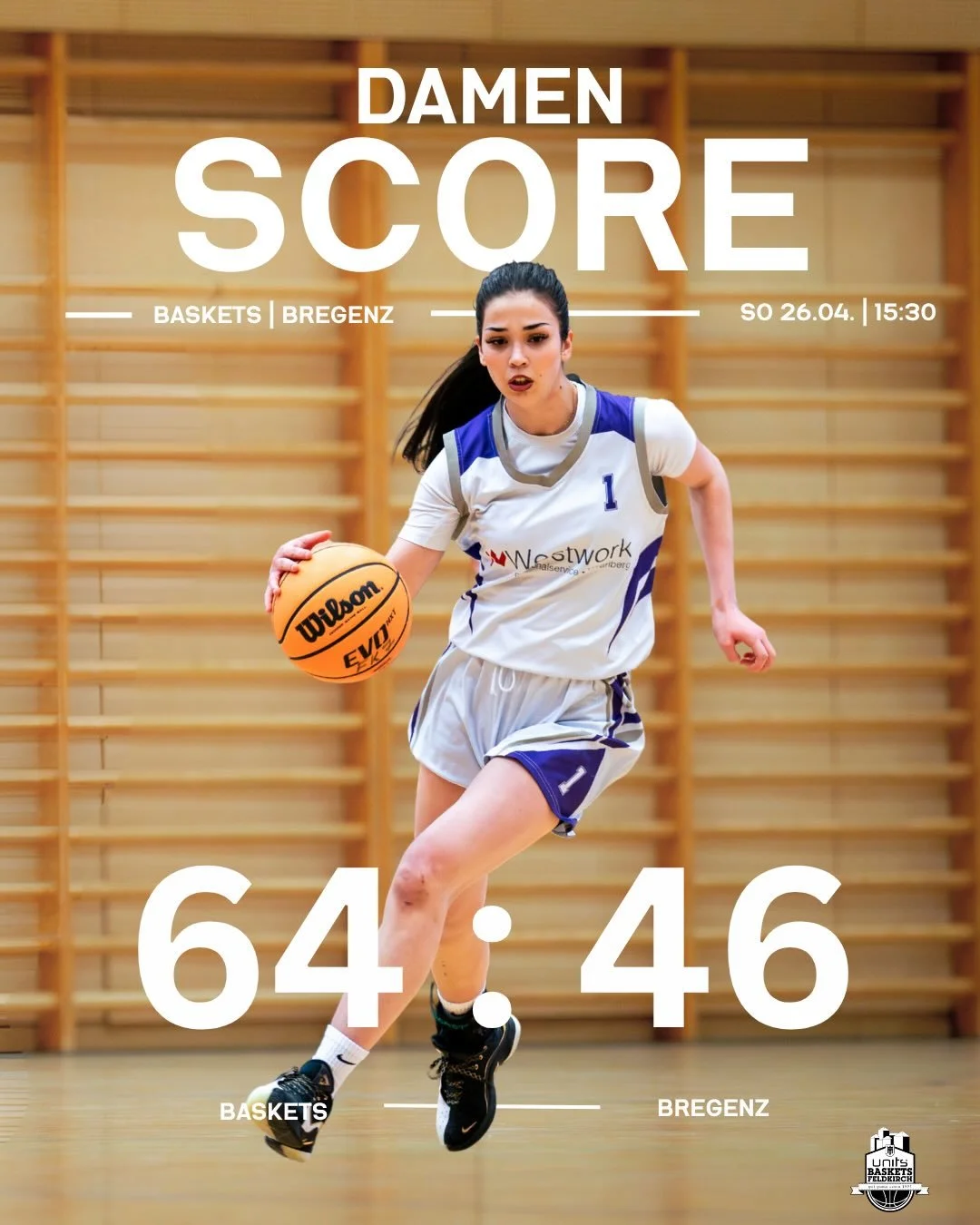Was f&uuml;r ein Jahr f&uuml;r unsere Baskets Damen! 🤩

Auch das letzte Spiel der Saison konnten wir gewinnen und schlie&szlig;en die Meisterschaft ohne Niederlage ab: 15 Spiele &ndash; 15 Siege.

Den Aufstieg haben wir uns bereits vor zwei Wochen g