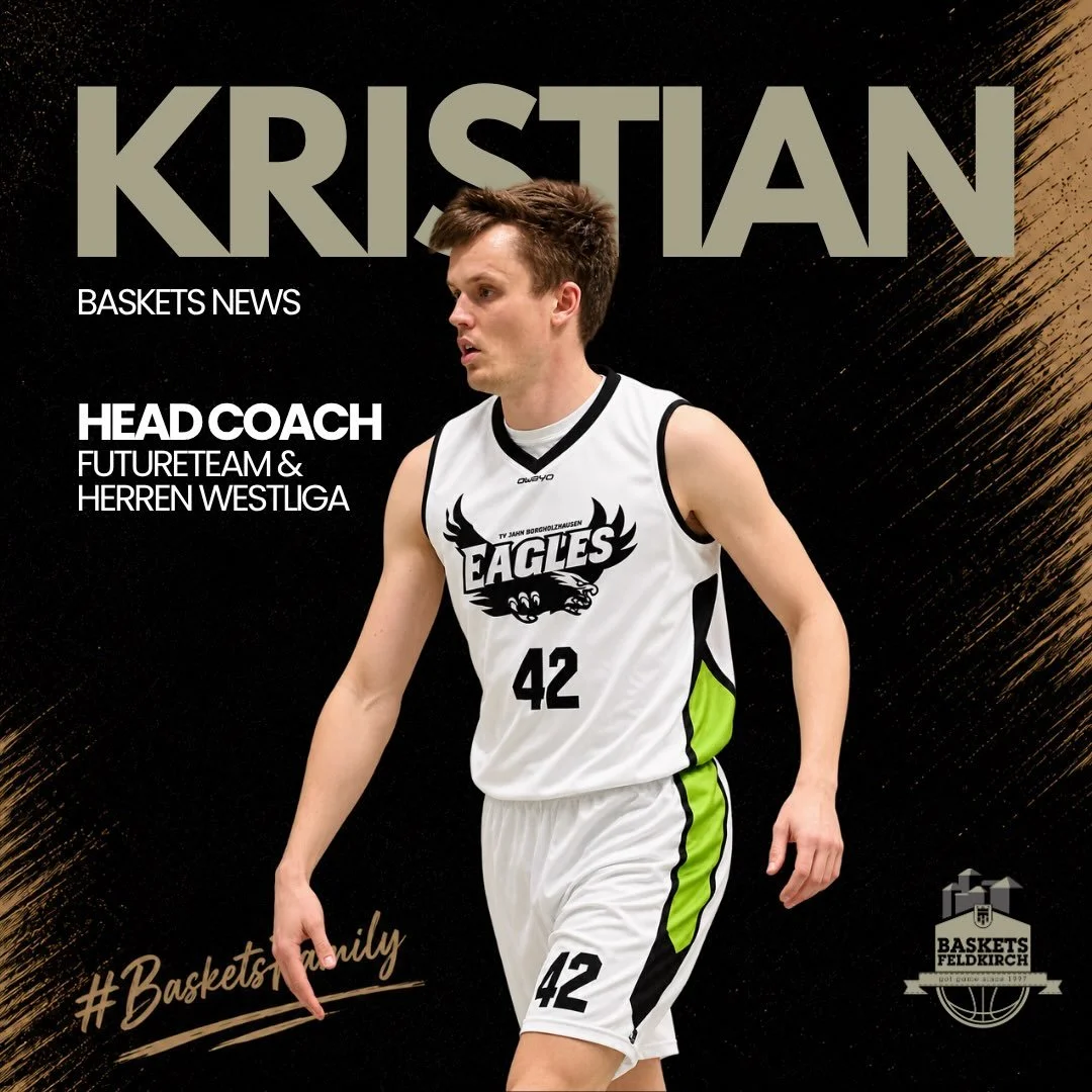 Kristian &uuml;bernimmt neue Rolle bei den Baskets! 💪

Kristian ist bereits in der vergangenen Saison zu den Baskets Feldkirch gesto&szlig;en und &uuml;bernimmt nun eine neue Aufgabe: In der kommenden Saison wird er unser neu formiertes Futureteam a