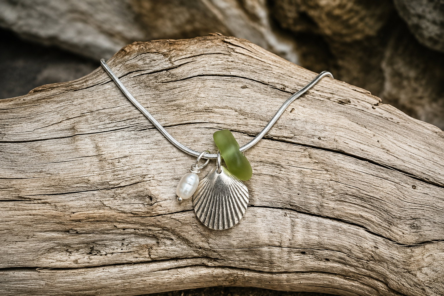 Collier COQUILLE – Fragment marin façonné à la main
