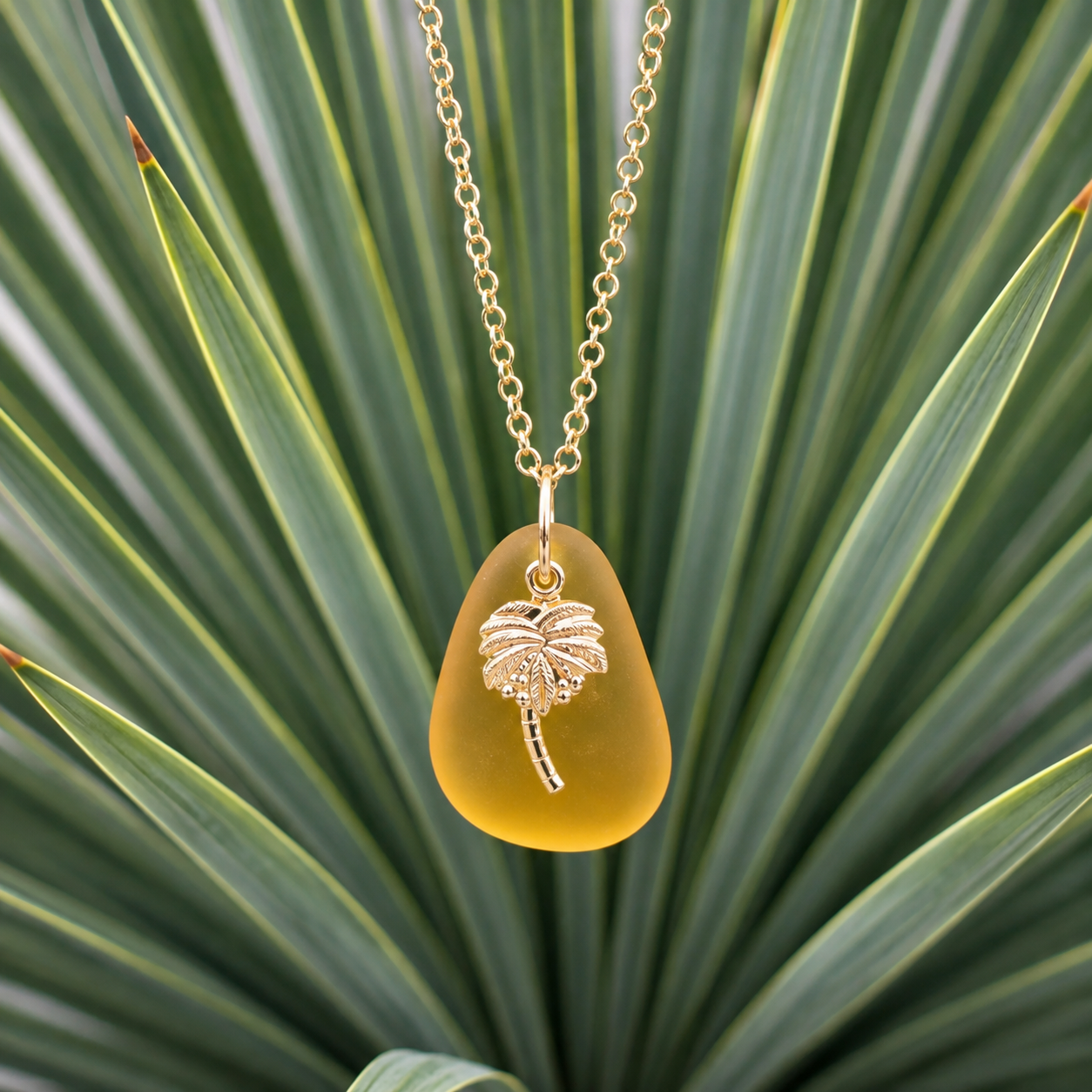 Collier PALAWAÏ – Gold Filled 14K & verre de mer 🌴🌊