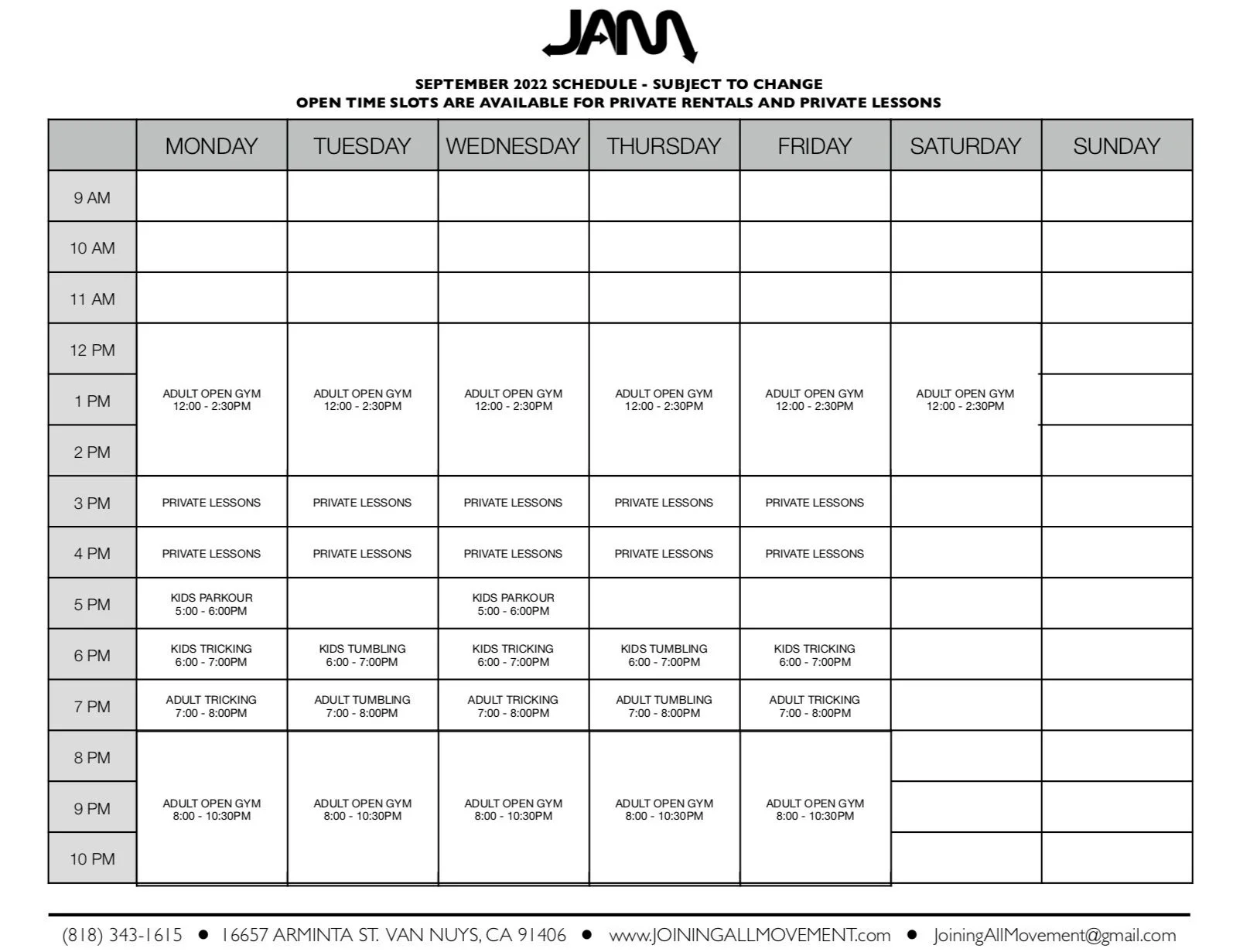 CLASSES — Joining All Movement
