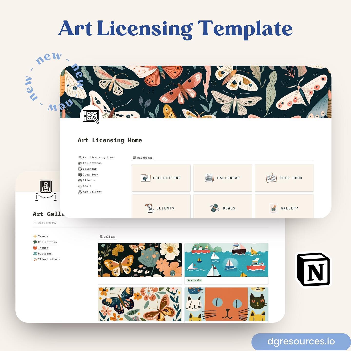 Have you seen our latest Notion template -  the Art Licensing Dashboard! It's an intuitive solution to manage multiple clients, themes, and projects with ease. Organize your ideas, licensing collections, and showcase your work in a private gallery fo