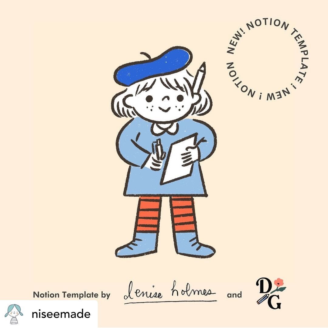 Post&bull; @niseemade Excited to share with you something I have been working on with my friend and colleague, Sabina of @dgresources.io 

Both of us have found Notion to be a productive tool in our illustration practice and everyday life. 

So, we t