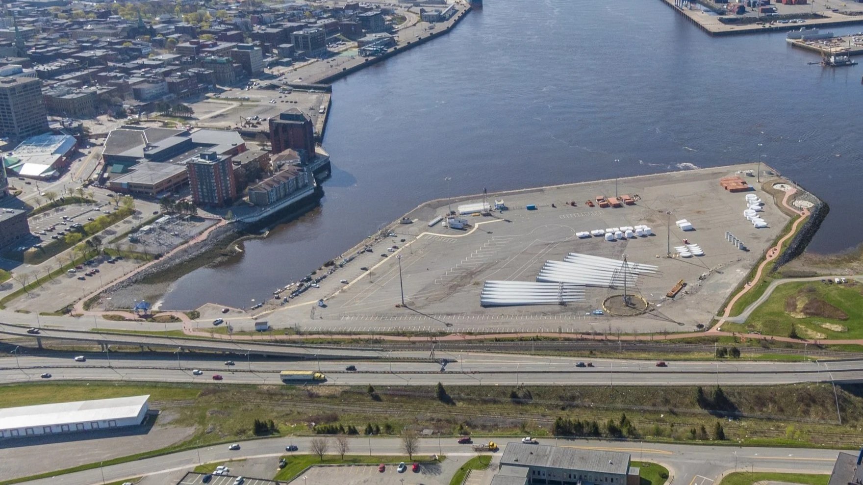 Aerial view of the port