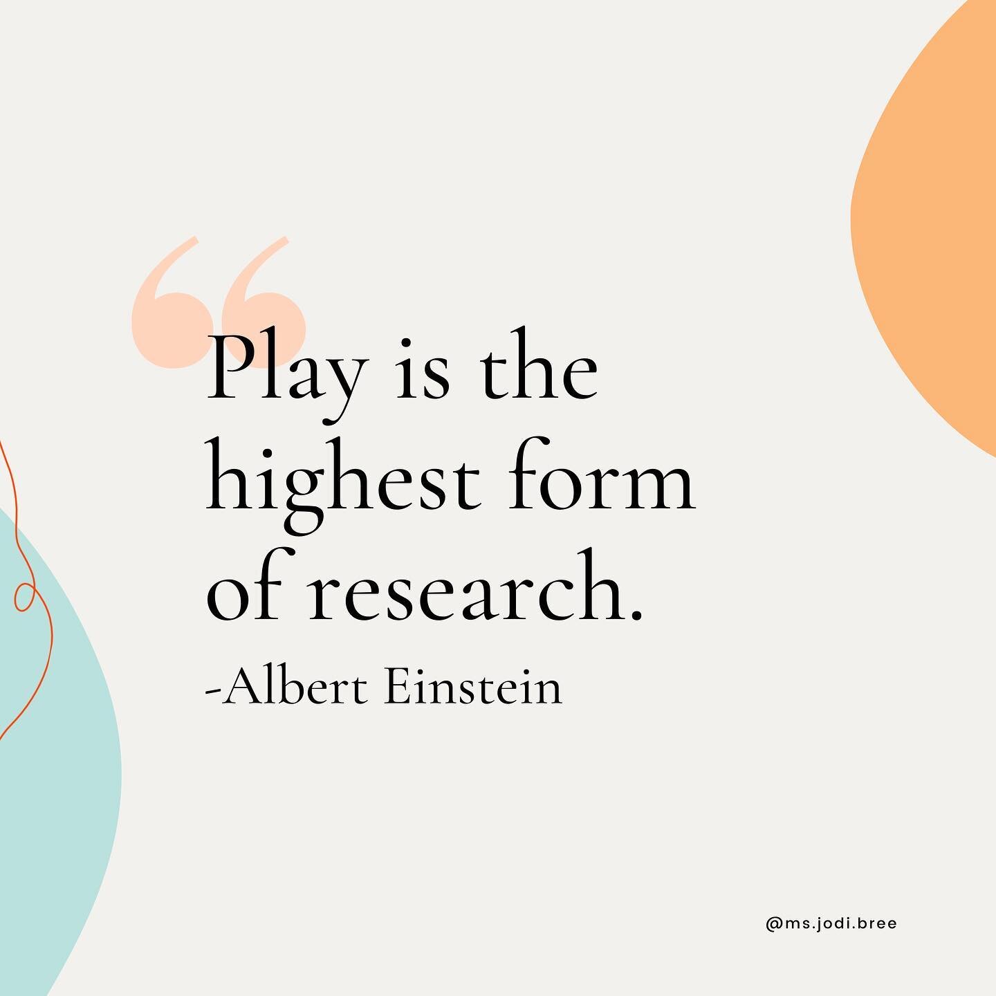 🤸&zwj;♀️ &ldquo;It is a happy talent to know how to play.&rdquo; -Emerson |  Who can argue with Einstein and Emerson? 🤓 Friendly reminder to add more play for your students, children, and even yourself! 

👉 Drop an emoji in the comments showing ho