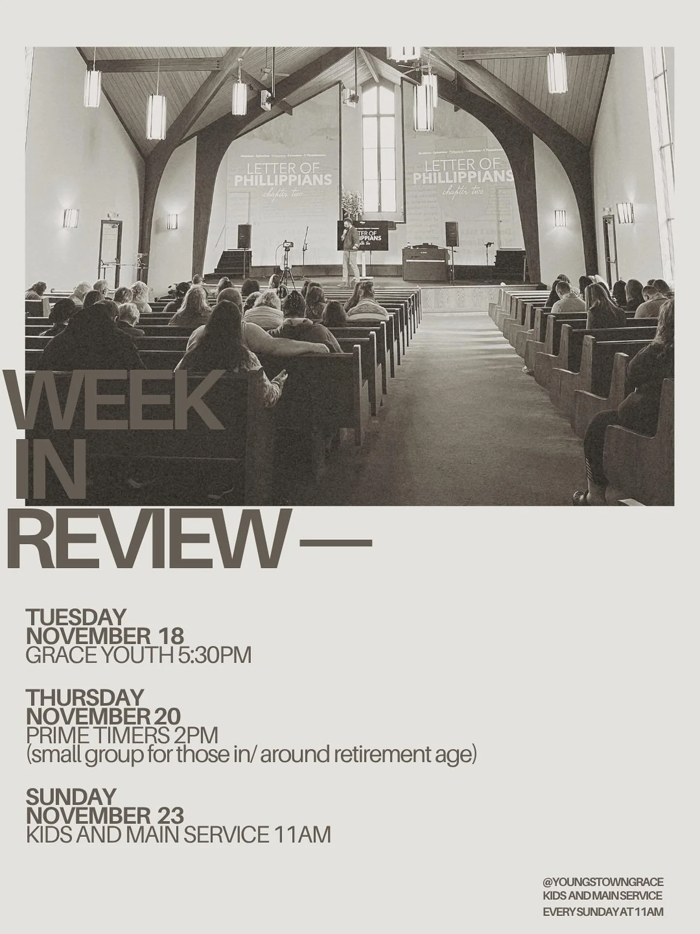 This week at Grace! 

Message us with any questions!