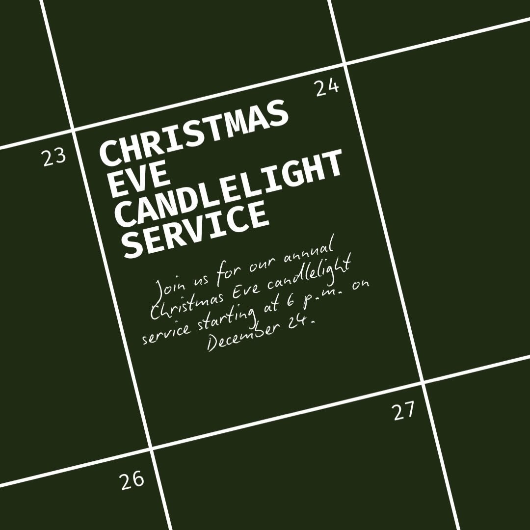 Christmas is almost here! 

Join us for a Christmas Eve candlelight service on 12/24 at 6pm. 

Wear your favorite Christmas pajamas, bring a friend and we&rsquo;ll bring the hot chocolate and good news.