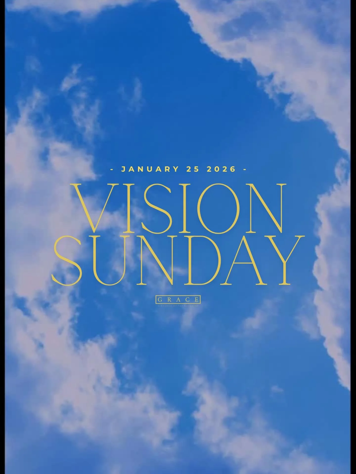 THIS SUNDAY IS VISION SUNDAY

We&rsquo;re sharing where we believe God is leading us. 
We&rsquo;re celebrating new life through baptism. 

We&rsquo;ll save you a seat!
