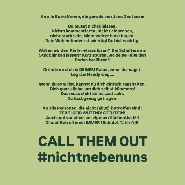 Hilfe-Telefon &bdquo;S*xueller M|ssbrauch&ldquo;
Speziell f&uuml;r Betroffene von s*xueller Gewalt (auch aus der Kindheit und Jugend), Angeh&ouml;rige und Fachkr&auml;fte.

&bull; Telefonnummer: 0800 22 55 530
&bull; Erreichbarkeit: Montag, Mittwoch,