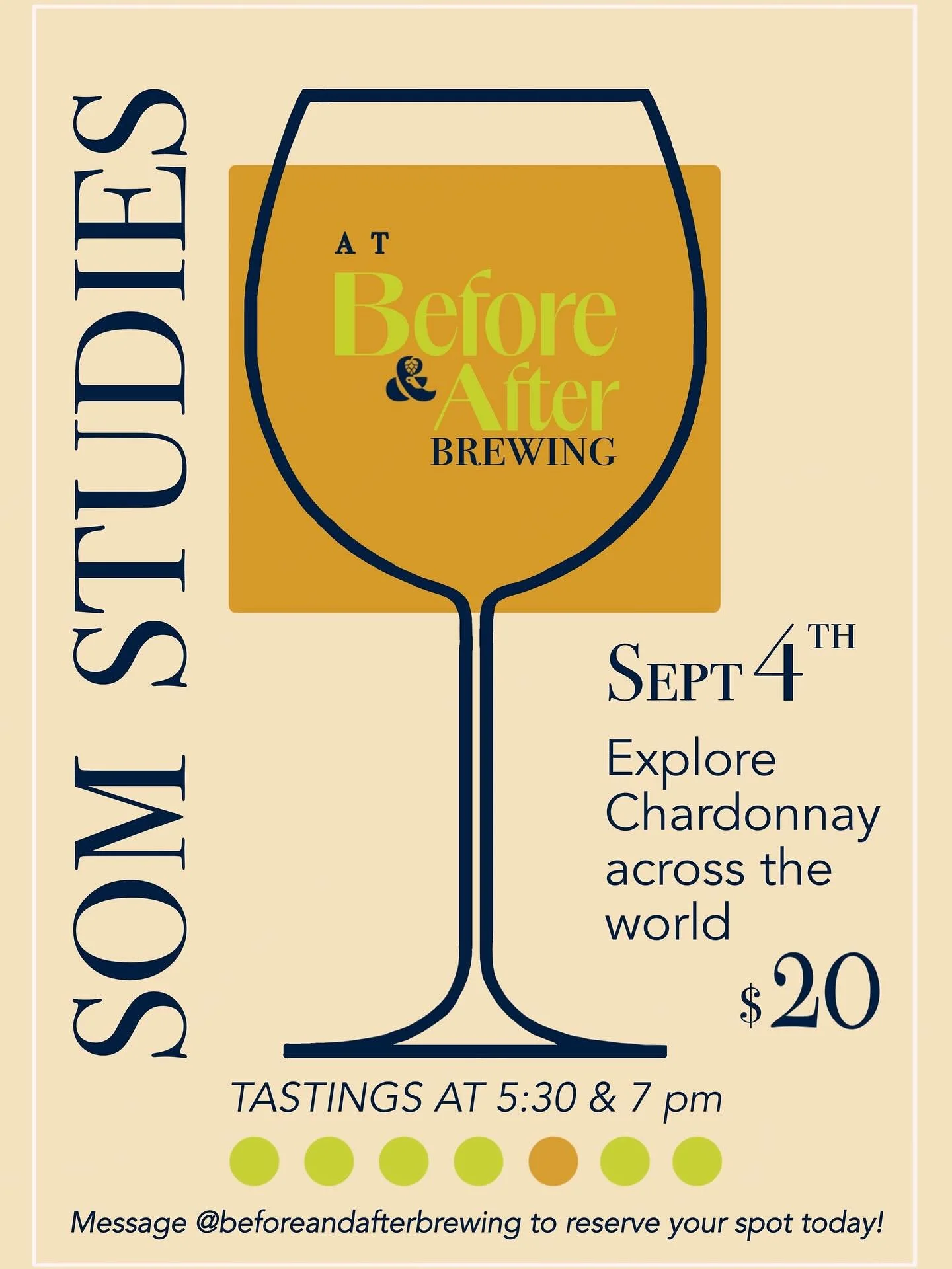 We&rsquo;re kicking off our official B&amp;A Wine Series&trade;️ on Thursday, September 4th!

Less comprehensive than the last SOM event, these studies are gonna drill down on one particular thing each time. To start, we are going with the Chardonnay