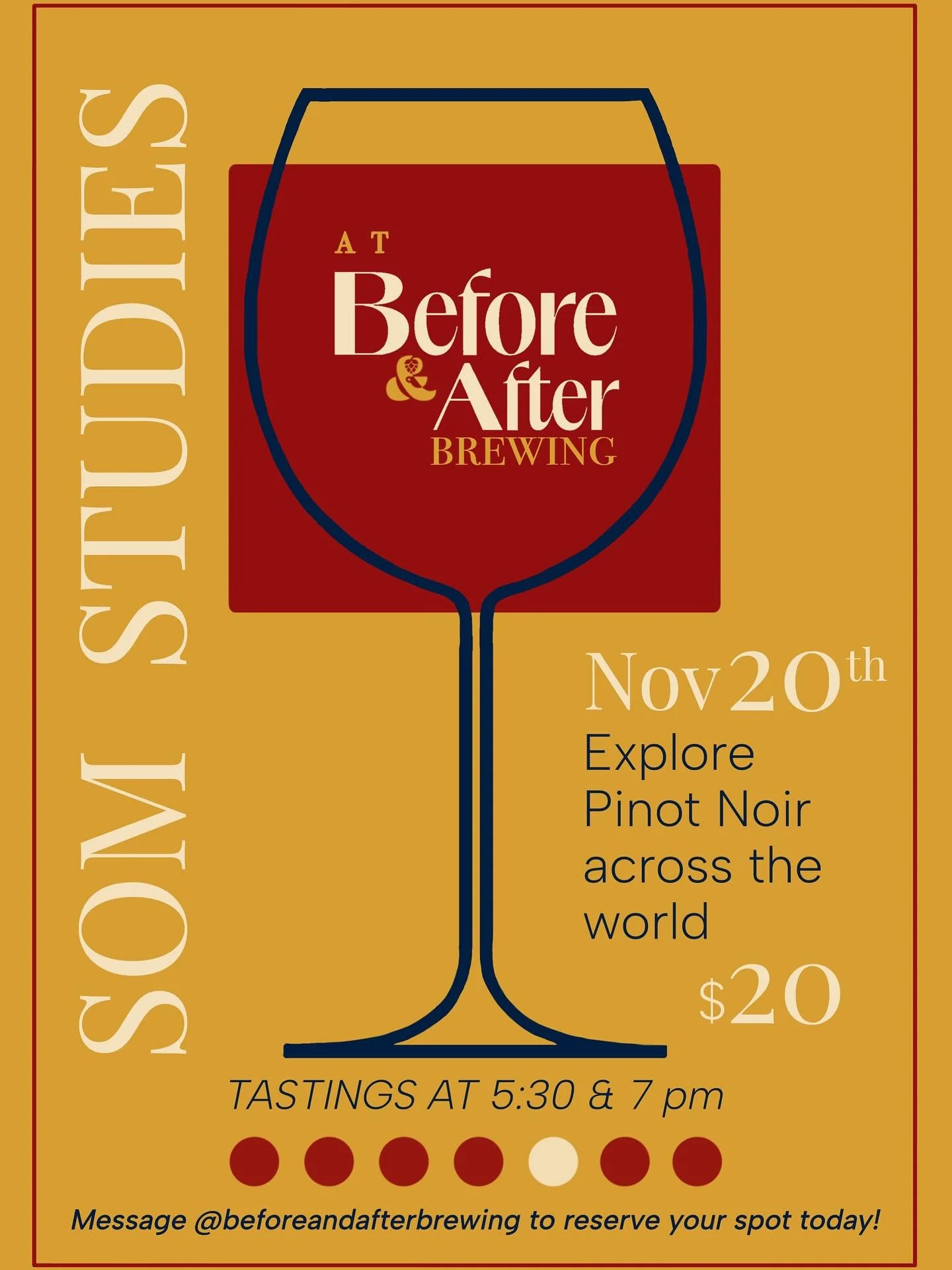 Another SOM Studies night! Double check that date!

Pinot Noir across the world. How fun! 

Hit us up to reserve a spot!