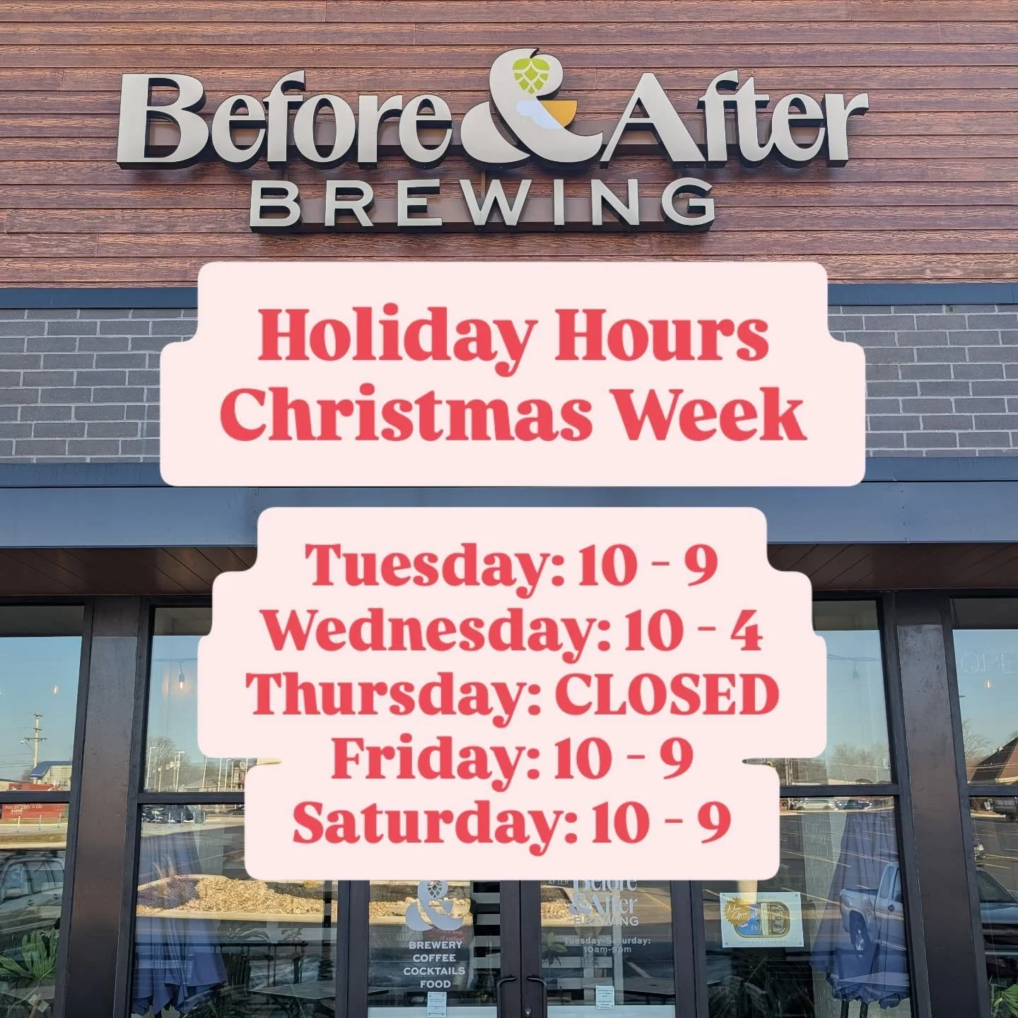 Come see us this week for a drink and some last minute gifts.

Christmas week hours:
Tuesday 12/23: 10-9
Wednesday 12/24: 10-4
Thursday 12/25: CLOSED
Friday 12/26: 10-9
Saturday 12/27: 10-9
