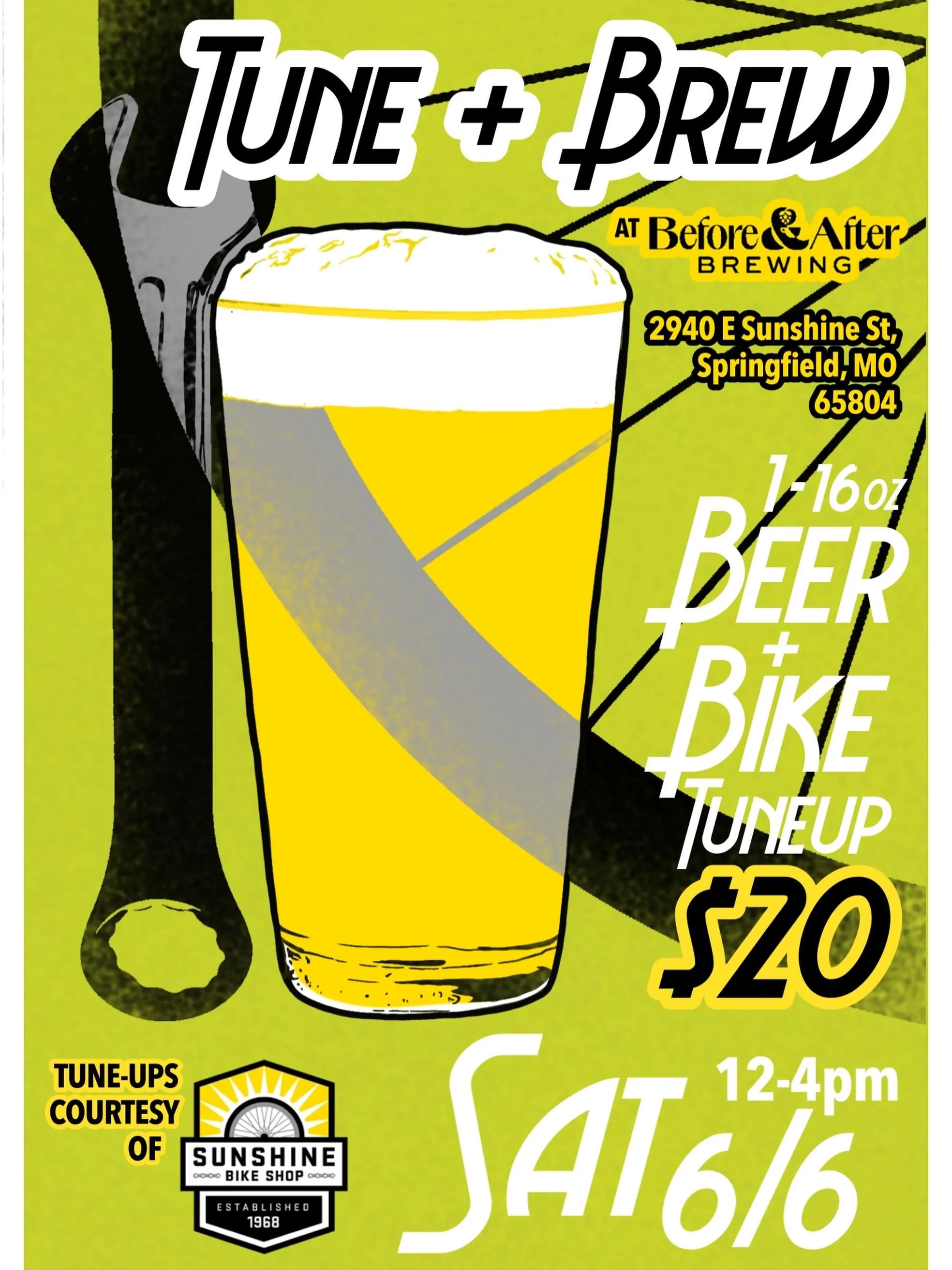 We are teaming up with our buds @sunshinebikeshop to help get your ride ready for the season! 

Swing by Saturday, June 6th and $20 will get you a quick tune-up plus a beverage to enjoy while you wait. If your bike needs something a little more than 