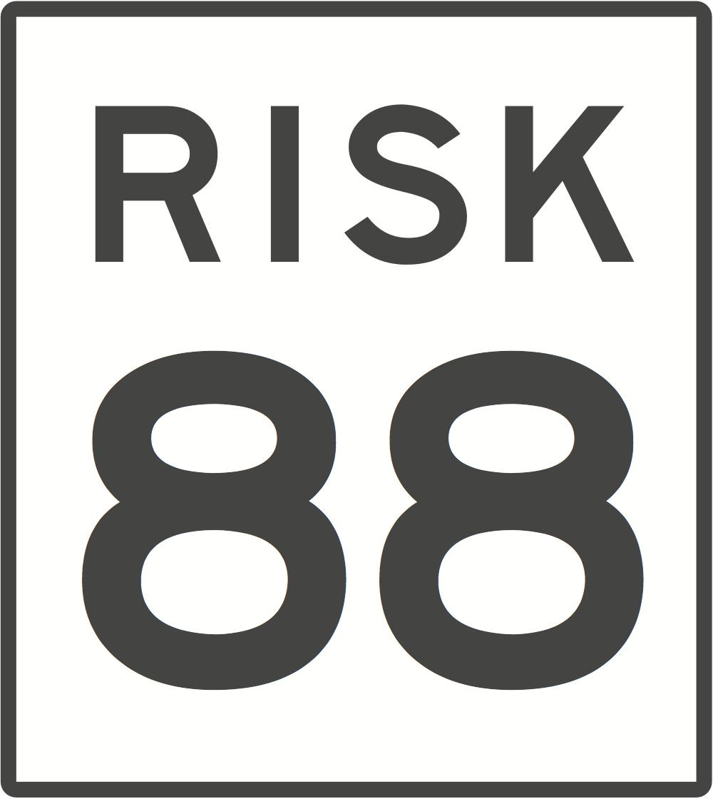 An American highway route sign for route 88 with a white background, black border, and large black letters and numbers.