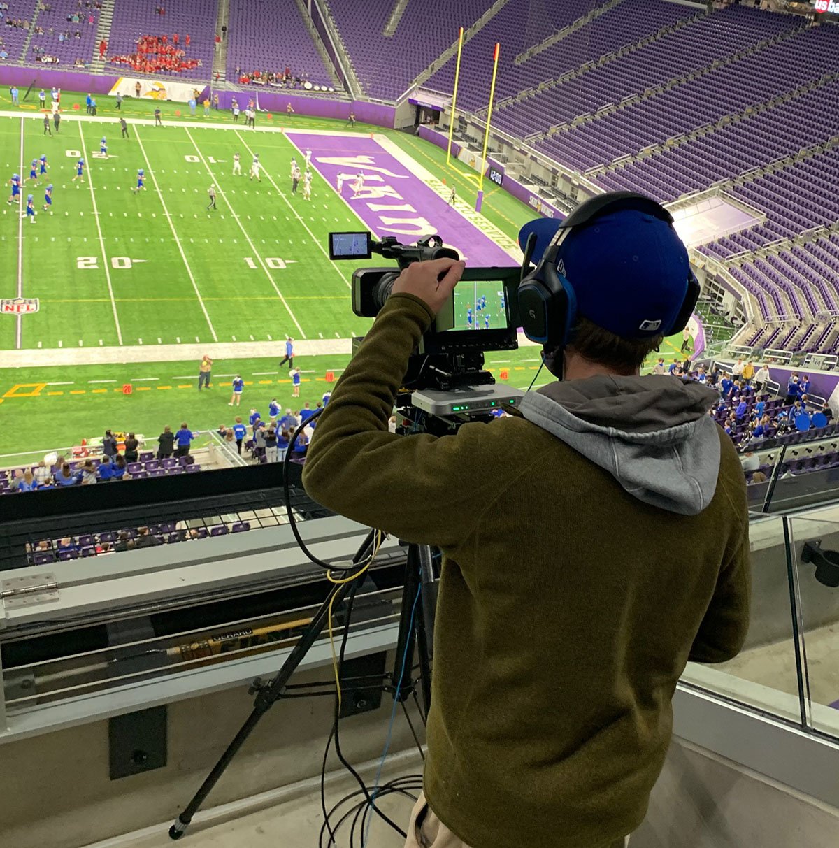 Camera Crew at US Bank Stadium for State Soccer