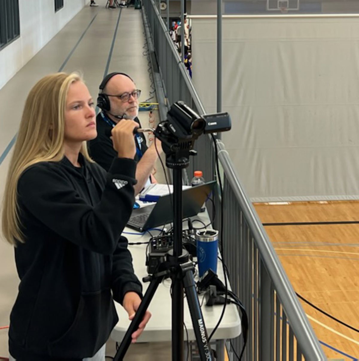 Broadcast Crew at a Basketball Game