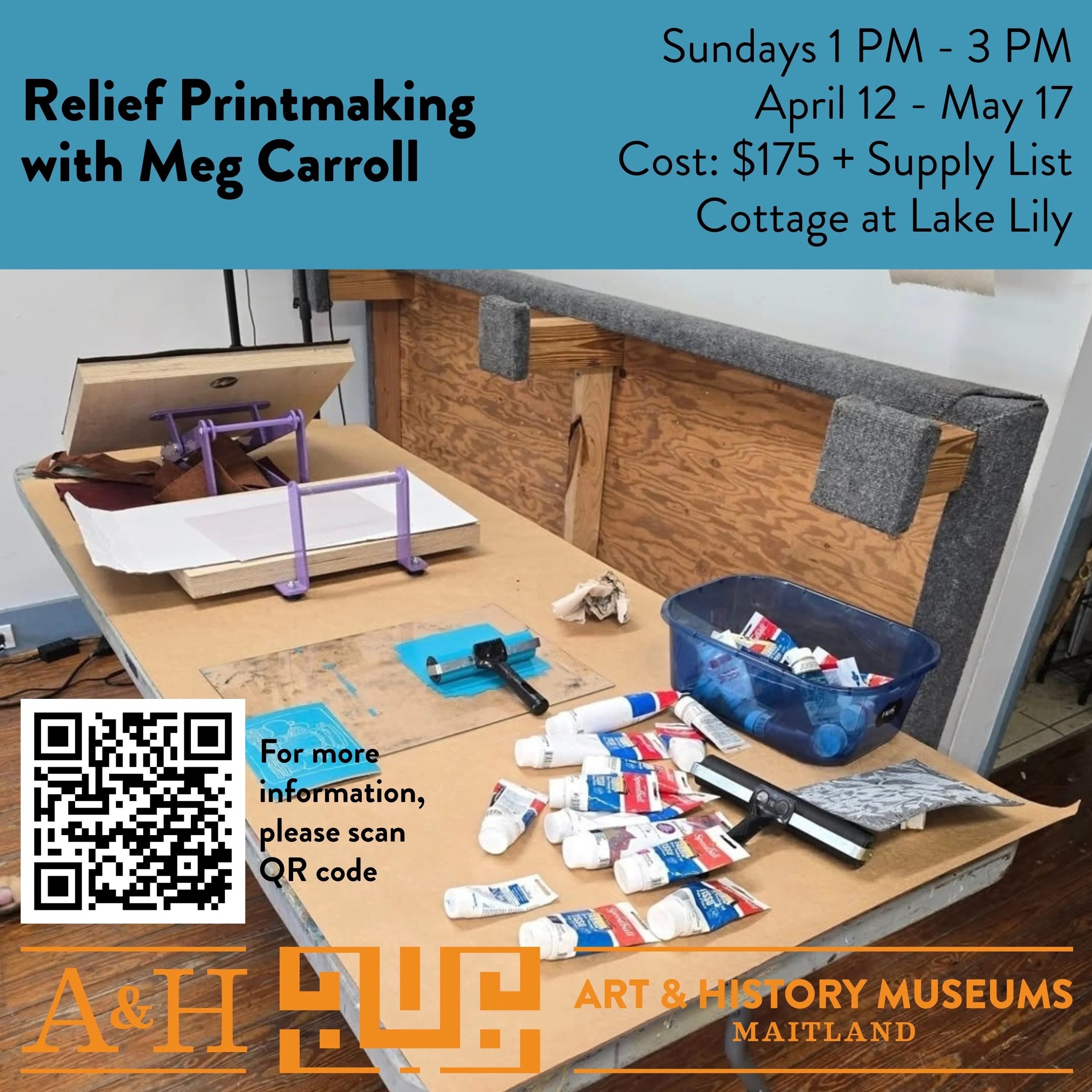 Ongoing PRINTMAKING classes with Meg Carroll at the Art &amp; History Museum-Maitland