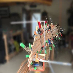 Hull with clamps